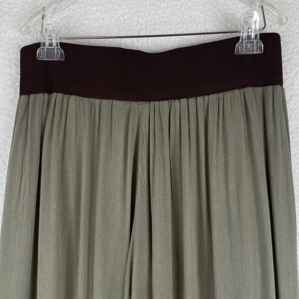 Altard State Womens L Sage Green Wide Leg Palazzo Pants Corset Waist Lace 17G361 - Picture 6 of 13